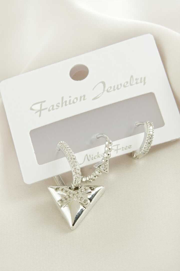 3 Adet ÜçgenZirkon Taşlı Küpe