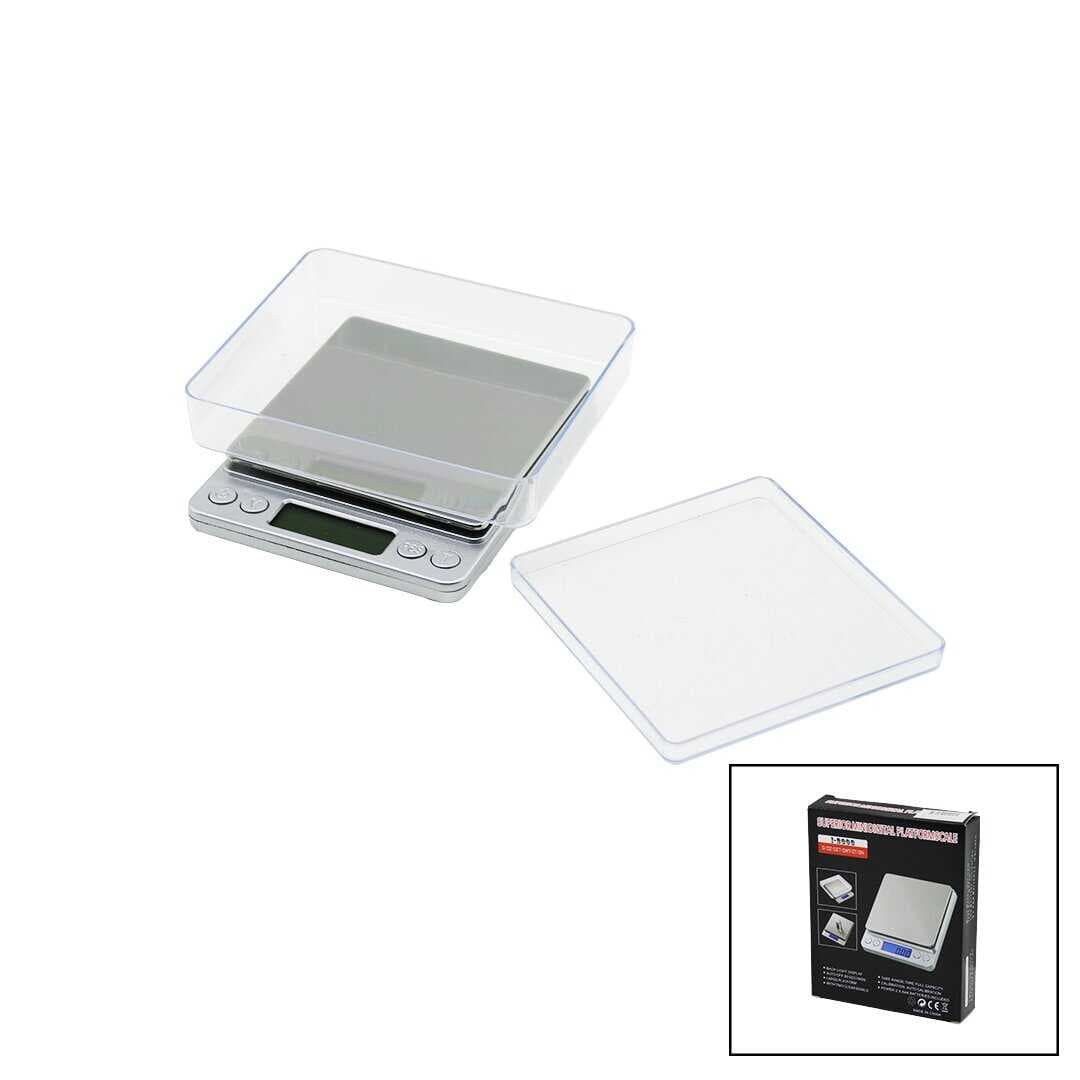 SUPERIOR MINI I-2000 3000GR/0.1GR MİNİ=10.5X13CM HASSAS TARTI - TERAZİ ŞEFFAF PLS.KAPAK  PİLLİ (5430)