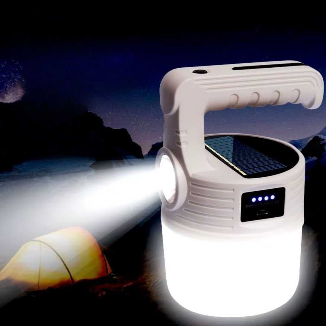 LED Güneş Enerjili Kamp Lambası–2000 Lümen Süper Parlak, 5 Aydınlatma Modlu,USB ile Şarj Edilebilir Dış Mekan,Asılabilir Torch El Feneri (5430)