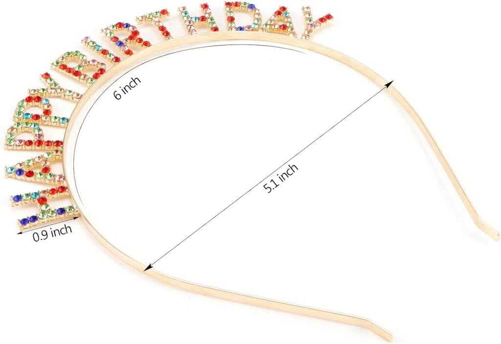 Nessiworld   Rengarenk Kristal Taşlı Ekstra Lüks Gümüş Kaplama Happy Birthday Taç 16x17 cm