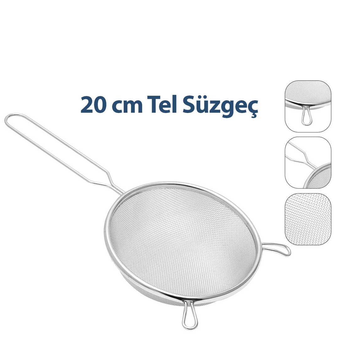 20CM TEL SÜZGEÇ METAL SAPLI KULAKLI (5430)