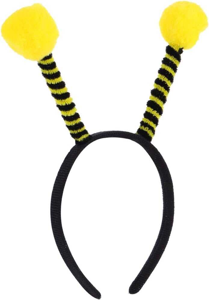 Gösteriler İçin Sarı Ponponlu Mega Arı Taç Arı Maya Tacı 25x11 cm (5430)