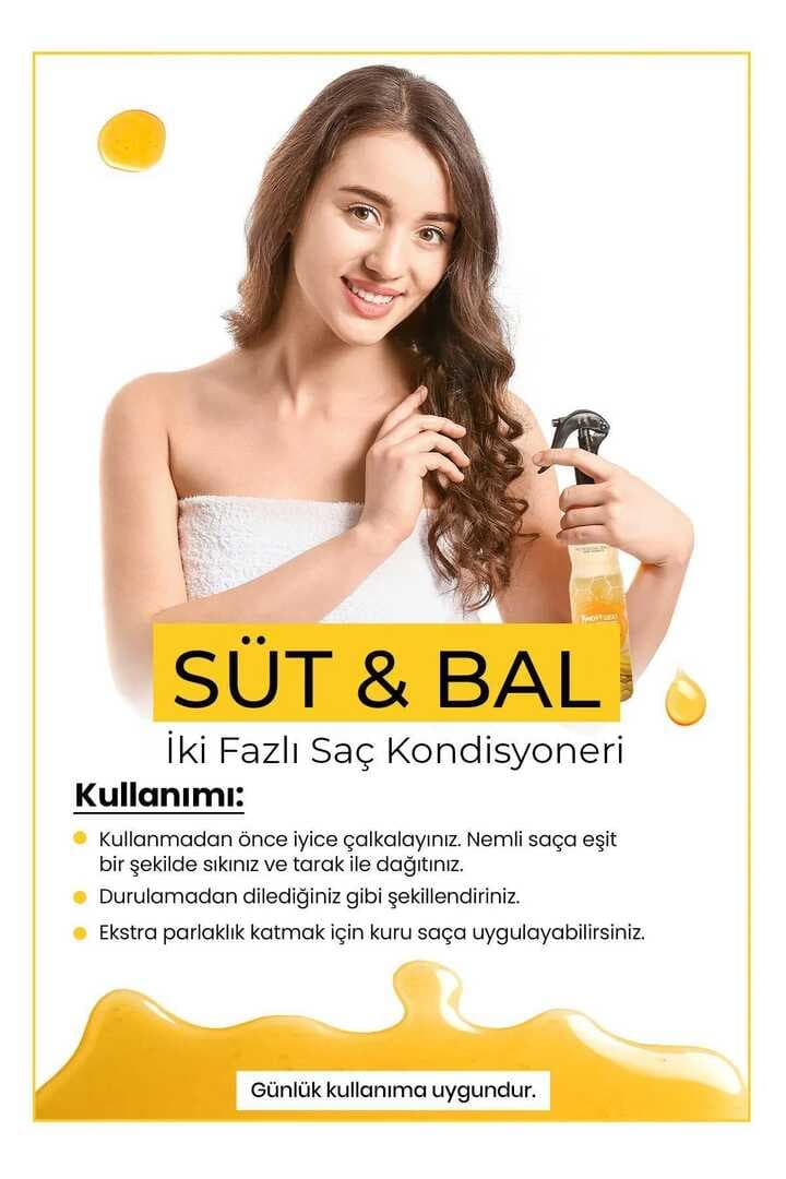 Çift Fazlı Süt & Bal Kondisyoner Fön Suyu 400 ML - mrfs