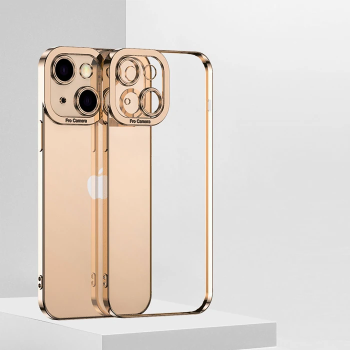 ALLY Fashion Series iPhone 13 6.1inç Kılıf Renkli Kenar Lazer Çerçeveli Silikon Kılıf-(5775)