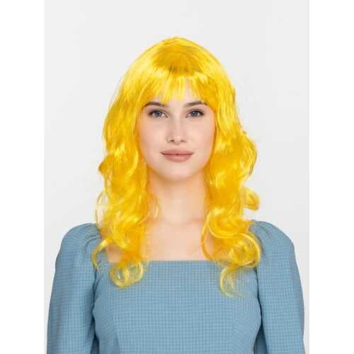 Sarı Renk Uzun Dalgalı Parti Peruğu