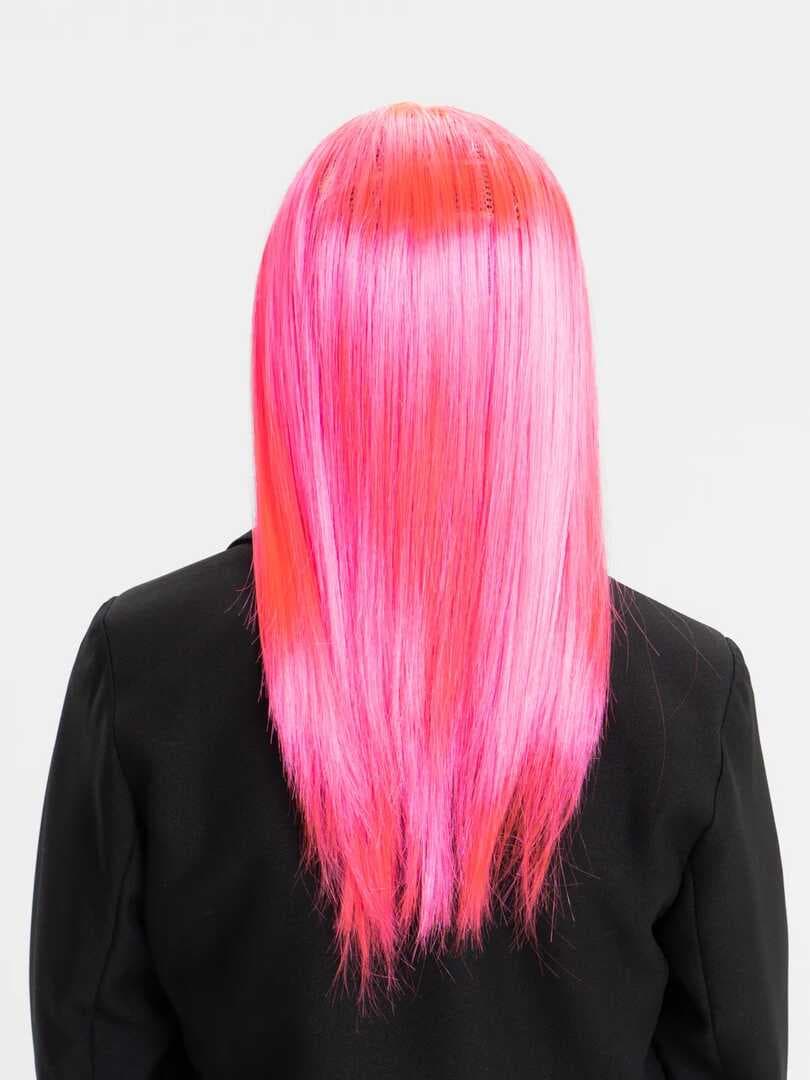 NessiWorld Şeker Pembesi Koyu Pembe Renk Uzun Düz Parti Peruğu