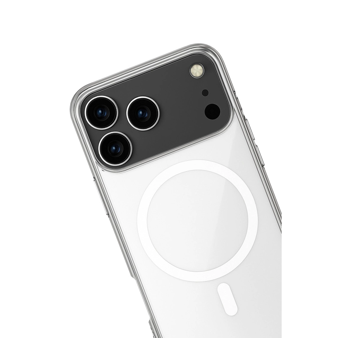 Apple İphone 17 Pro Max Kılıf Magneticsafe Şeffaf Silikon - Şeffaf