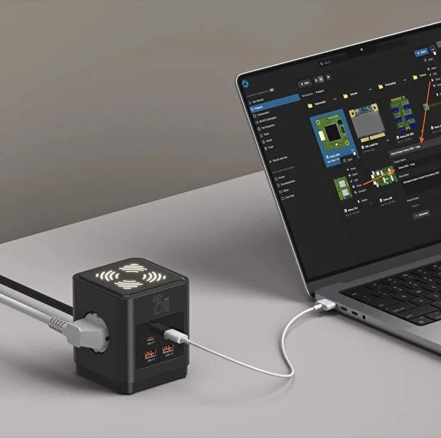 Akım Korumalı 3’lü Priz Gece Lambalı 25w 2xusb 2xtype-c Çıkış Yüksek Gerilim Koruma Priz Çoğaltıcı