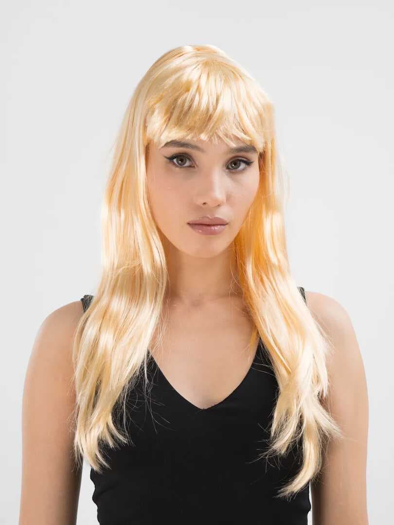 Nessiworld Platin Altın Dore Renk Uzun Düz Parti Peruğu