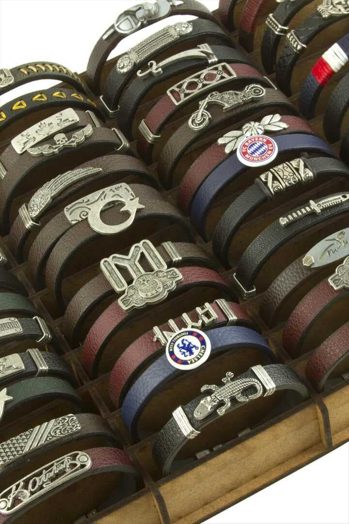 48 Adet Standlı Kaliteli Suni Deri Bileklik (Kampanyalı Fiyatı)