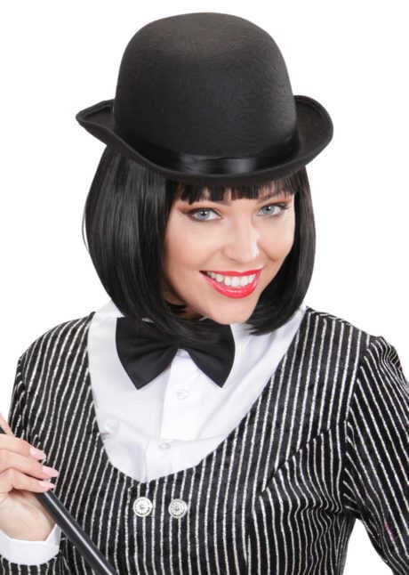 Nessiworld Charlie Chaplin Stil Yetişkin Şapkası – Siyah Melon Parti Şapkası