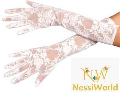 Beyaz Renk Orta Boy Dantelli Eldiven