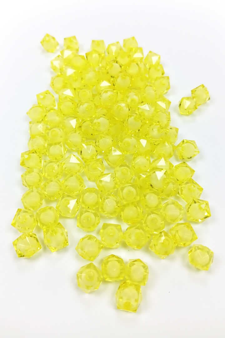 Küp Boncuk İçten Boncuklu Bileklik Çanta Boncuğu 10 mm 50 gr Sarı - BNC454