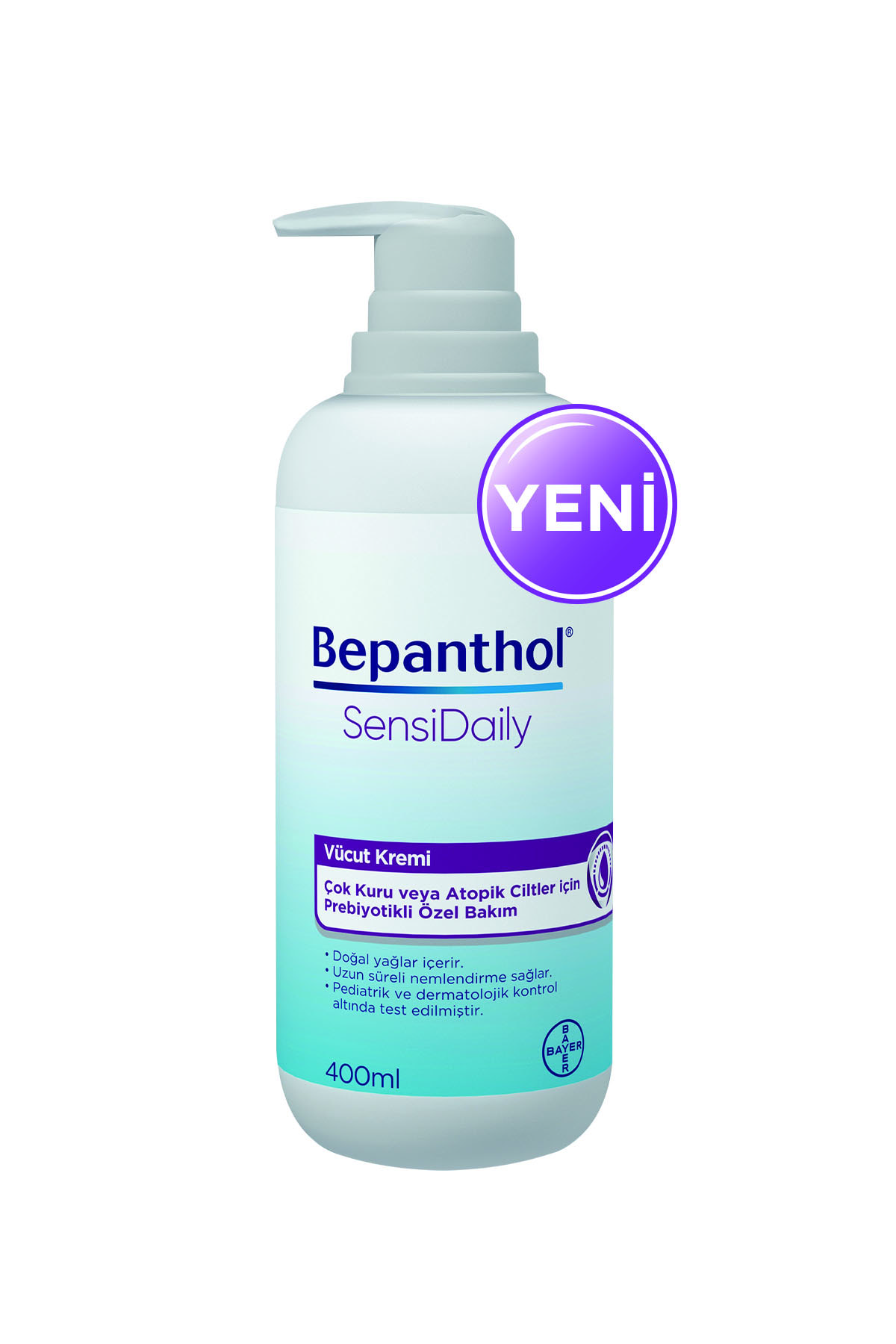 Sensidaily Pompalı Vücut Kremi 400 ml l Çok Kuru veya Atopik Ciltler İçin Prebiyotikli Özel Formül
