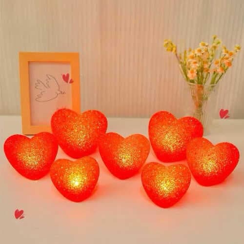 Led Işıklı Kırmızı Kalp Gece Lambası