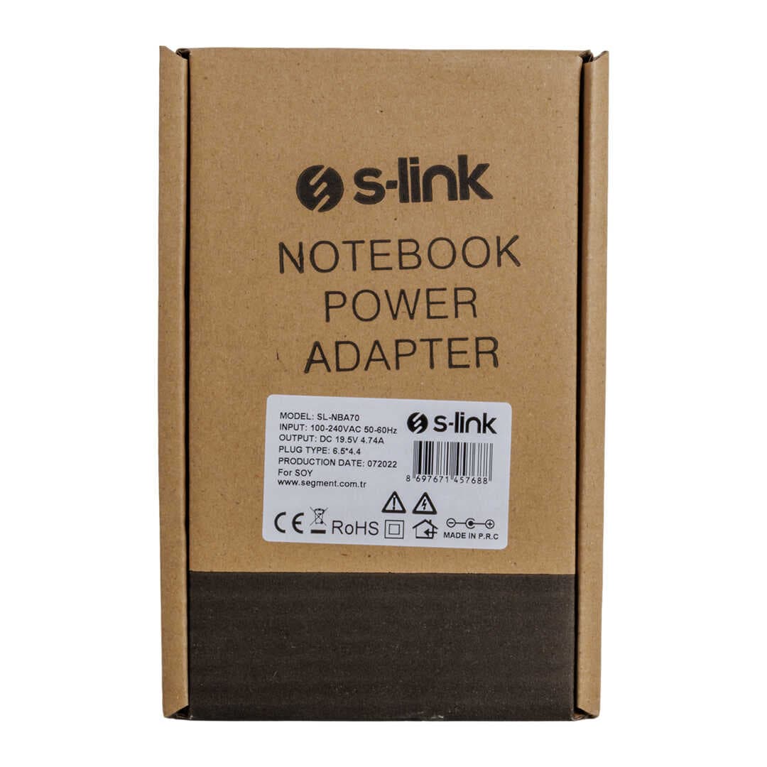 S-LINK SL-NBA70 90W 19.5 VOLT 4.74 AMPER 6.5X4.4 UÇLU SONY NOTEBOOK ADAPTÖR (SAMSUNG LED TV) (4767)