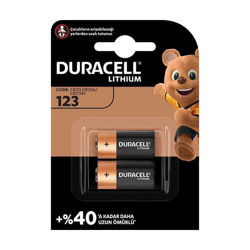 DURACELL CR123A 3V LİTYUM PİL 2Lİ PAKET FİYAT (4767)