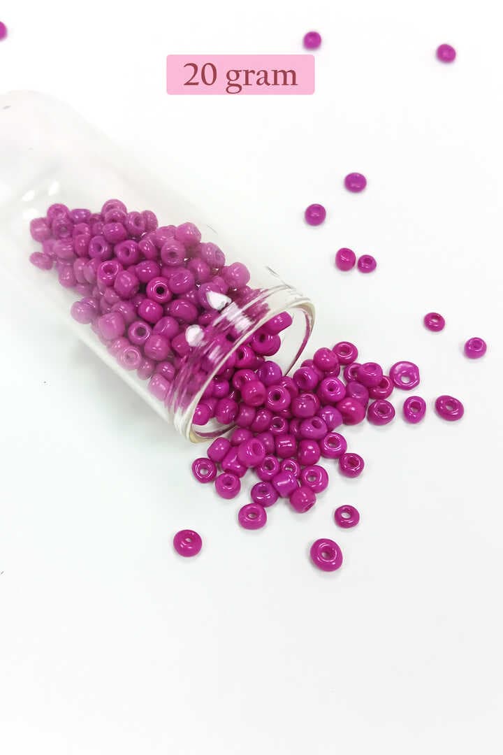 Dökme Cam Kum Boncuk Büyük Boy (6/0) 4 mm - 20 Gram - Eflatun - BNC102