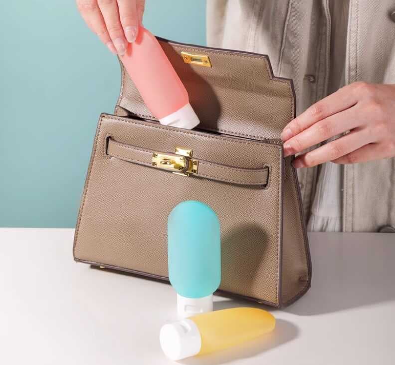 Seyahat Tipi Doldurulabilir Krem Şampuan Kutusu 3 lü Set