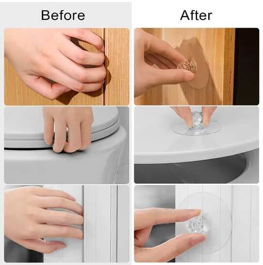 Büyük Boy Çok Amaçlı Yapışkan Kristal Tutacak Kulp 4 Adet