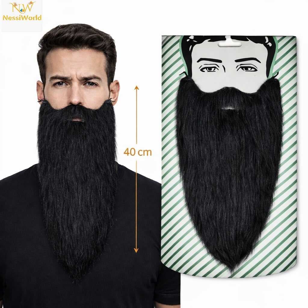 Siyah Renk Lastikli Uzun Takma Sakal 40 cm