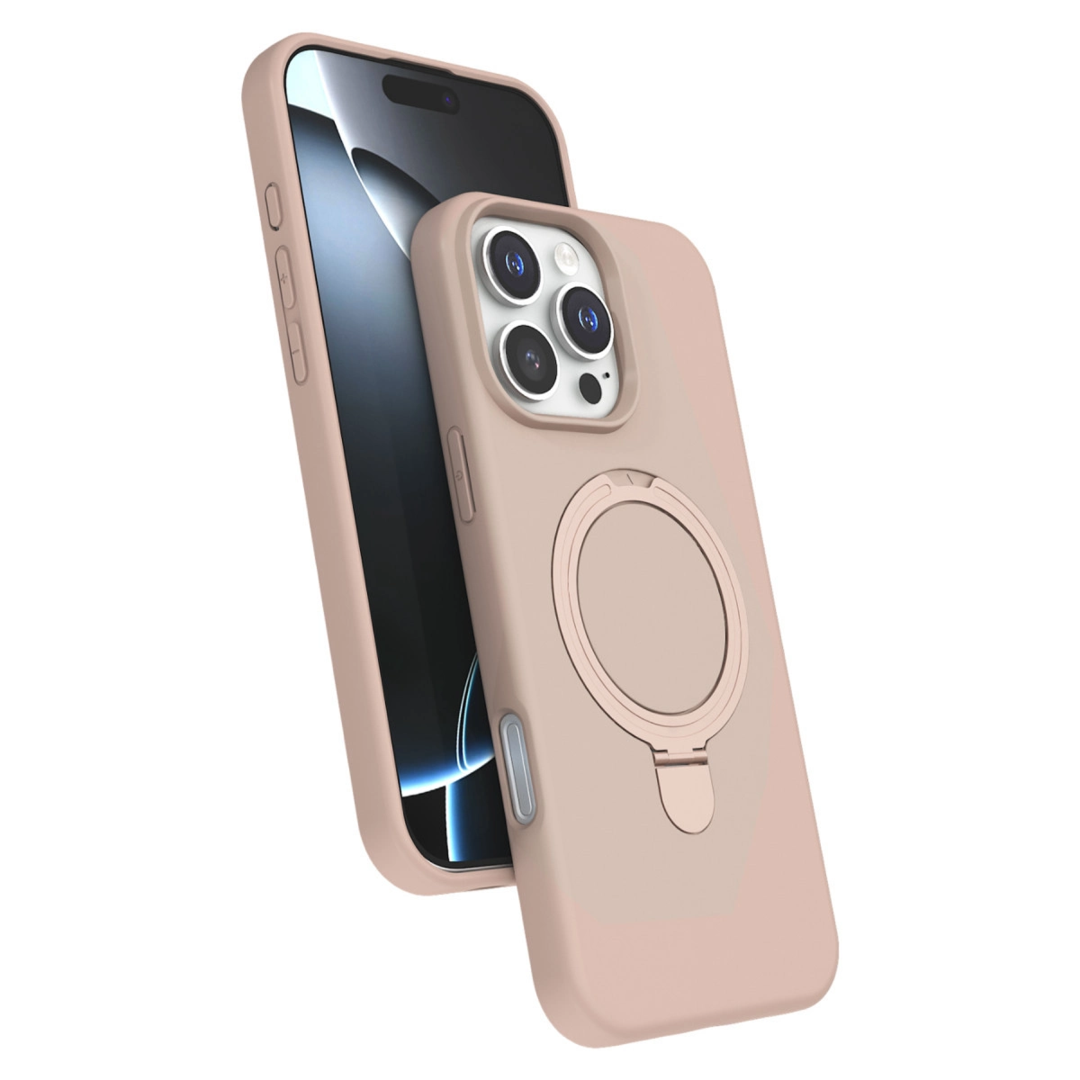 Apple İphone 16 Pro Regal Magsafe Standlı Kapak - Çöl Titanyum