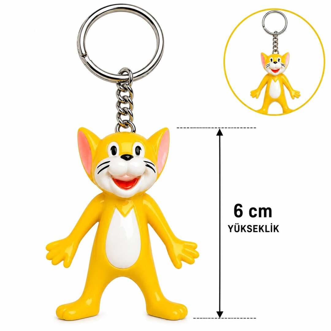 Sevimli Sarı Kedi Figürlü Anahtarlık 6 Cm (5430)