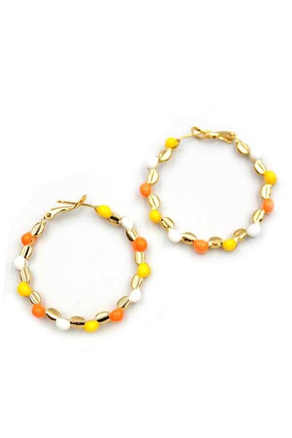 Mineli Halka Küpe - ÇOK RENKLİ