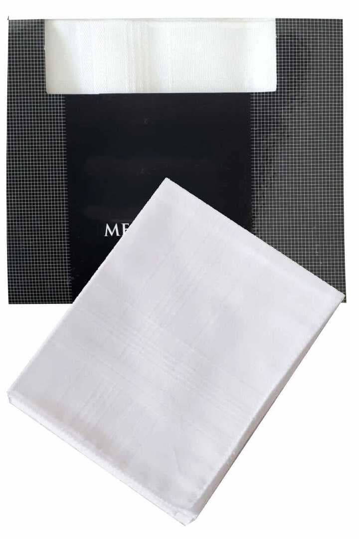 3’lü Özel Paket Premium Erkek Mendil Seti  %100 Pamuk 42x42 cm Beyaz