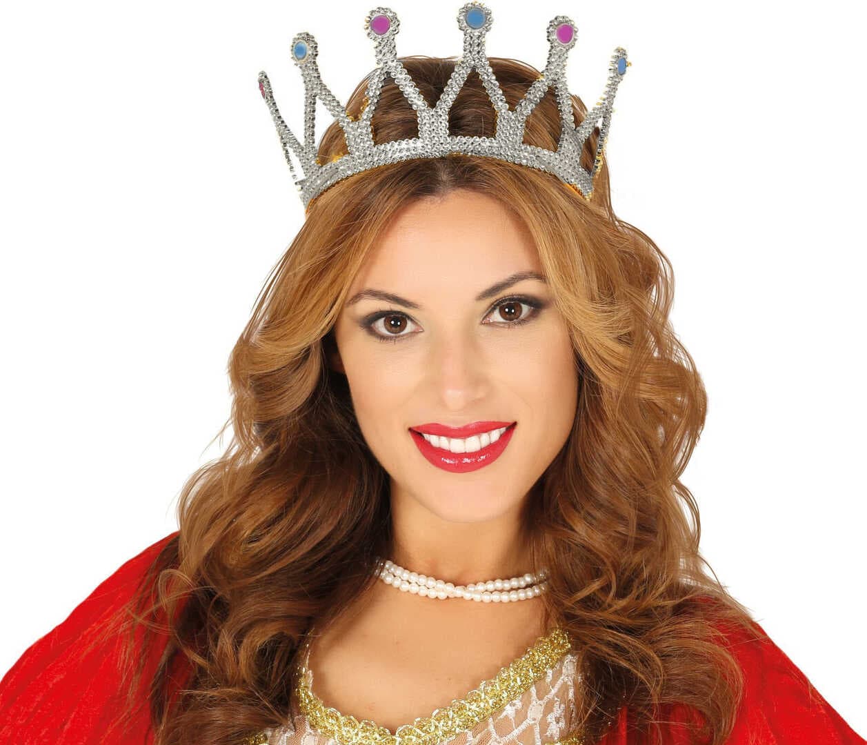 Rönesans Kostümlü Kraliyet Ortaçağ Gümüş Kraliçe Prenses Tacı (5430)