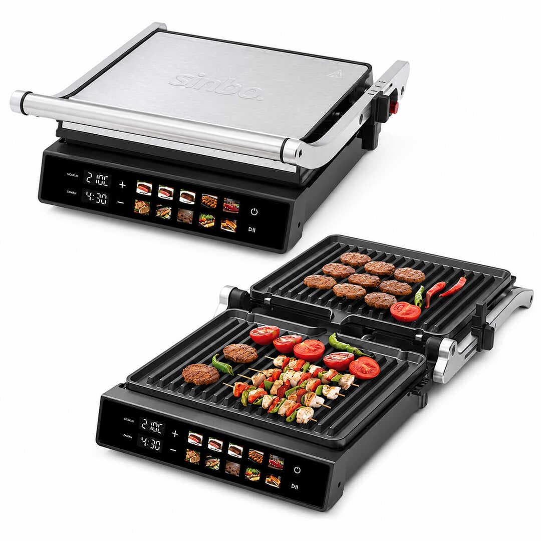 IZGARA VE TOST MAKİNES İ 4 DİLİM YAPIŞMAZ YÜZEY DOKUNMATİK DİJİTAL EKRAN - 2000W SSM-2597 (5430)