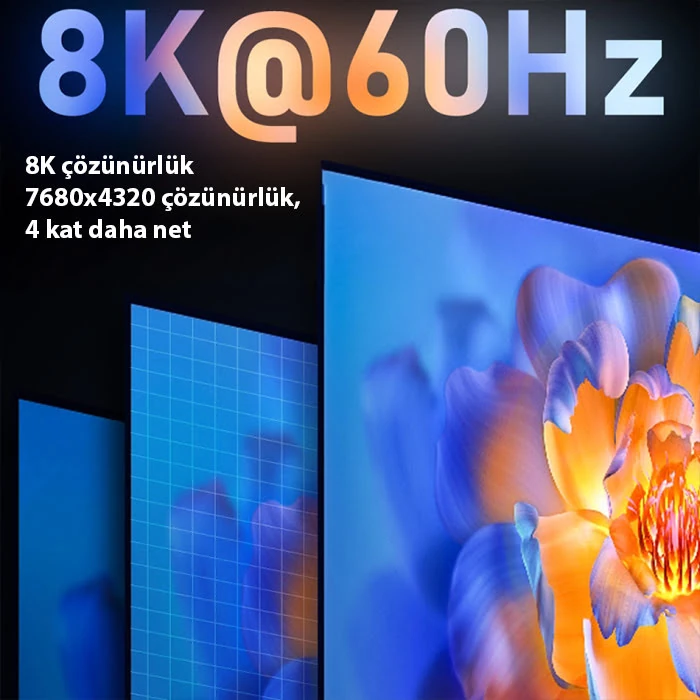 ALLY HDMI to HDMI 8K HD 2.1UHD Mıknatıs Başlıklı Kablo 2 Metre-(5775)