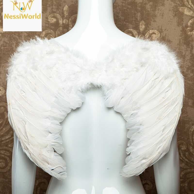 Beyaz Renkli Orta Boy Çocuk Melek Kanadı 30x45 cm