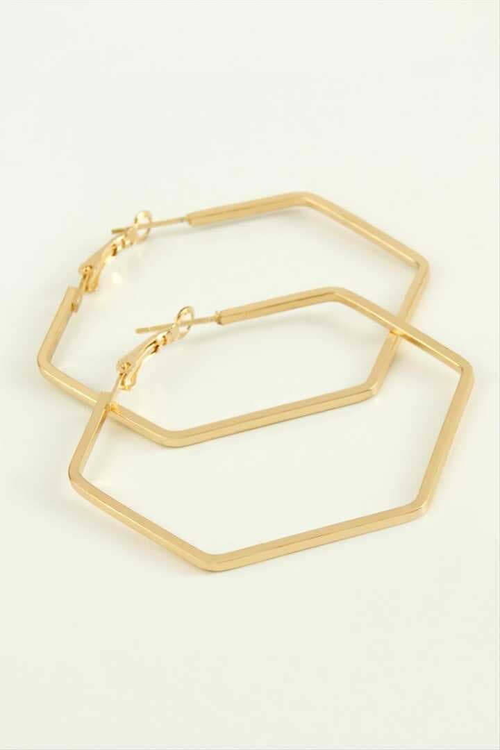 Beşgen Halka Küpe 4 cm