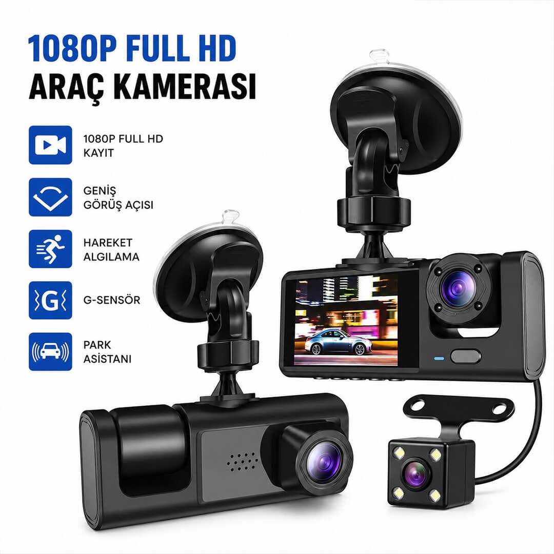 FULL HD 1080P SENSÖR - PARK ASİSTAN - HAREKET ALGILAMA OTO ARAÇ İÇİ KAMERA HS-362 (5430)