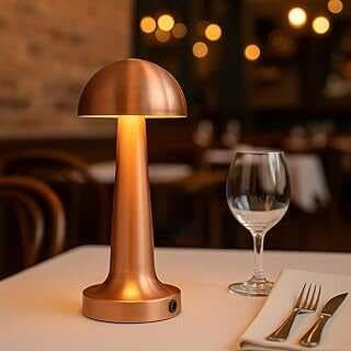 Elektrikürüleri Şarjlı Dokumatik Masa Lambası Atia Broz | 3 Rek Modu | Dimmerli Taşıabilir Şarjlı Lamba | USB Şarjlı Cafe Restora Masa Lambası | Şık ve Kompakt Tasarım