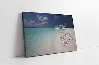 Tablosa Kıyıda Deiz Uçağı Kavas Tablo 80x120 cm KA01162