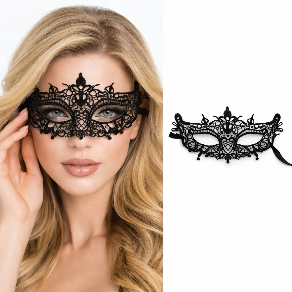 Siyah Dantel Venedik Maskesi Kadın – Zarif Parti  Balo Maskesi 4 No