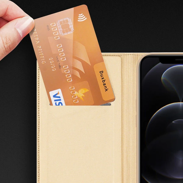 DUX DUCİS İPhone 12/ 12 Pro Kılıf Kapaklı Flip Cover Kılıf Skin Pro Series Kılıf-(5775)