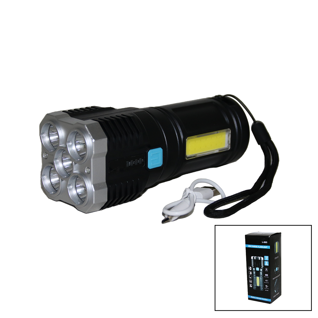 5IN1 + COB LED USB ŞARJLI EL FENERİ (4767)