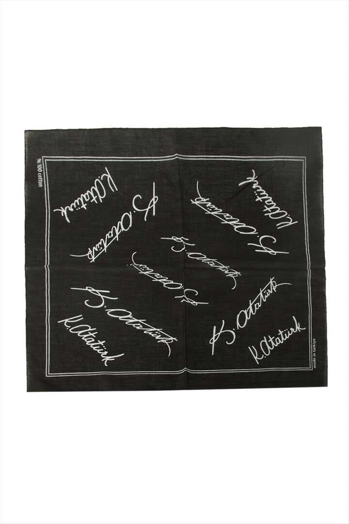 Atatürk İmzalı Desenli Bandana 50*50