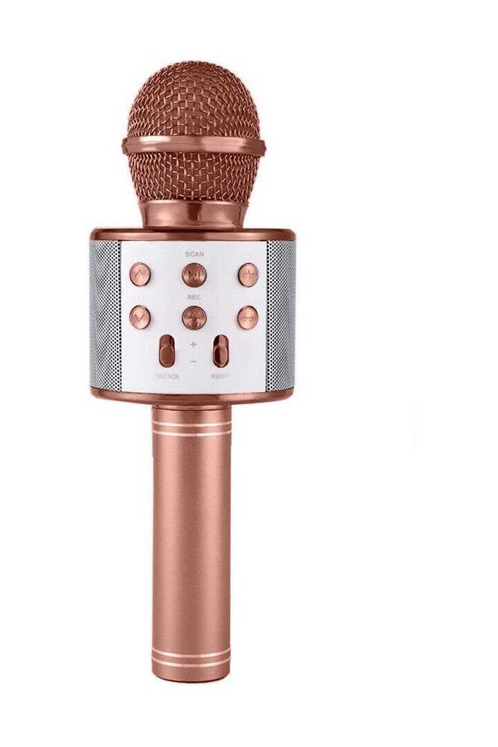 Karaoke Mikrofonlu Hoparlör - Şarjlı -Bluetooth Rose Gold (5430)