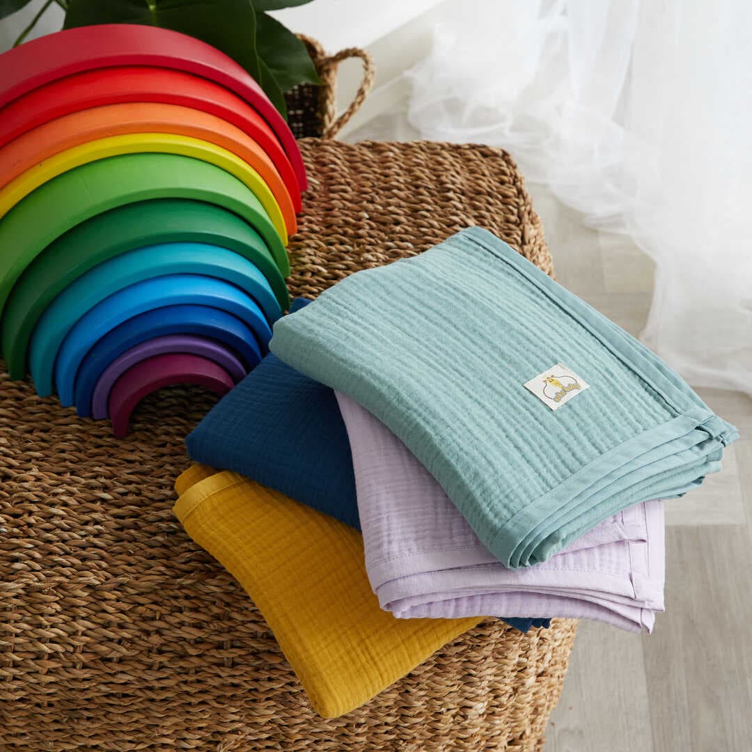 ARBABABY ORGANİK PAMUK 4 KATLI MÜSLİN BEBEK BATTANİYESİ - LİLA RENGİ