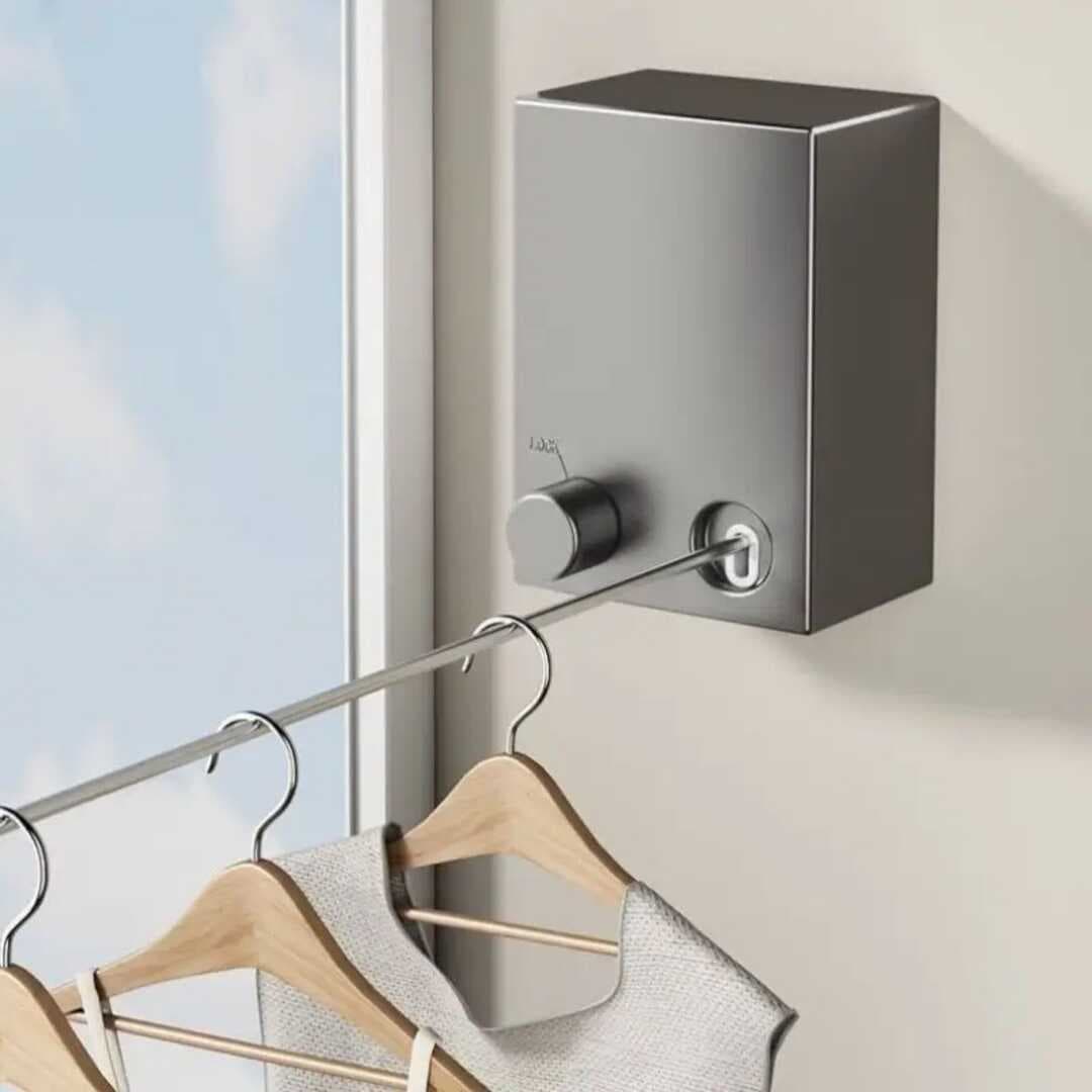 Teleskopik Çamaşır Kurutma Askısı, Pratik Geri Çekilebilir Çamaşır İpi (5430)