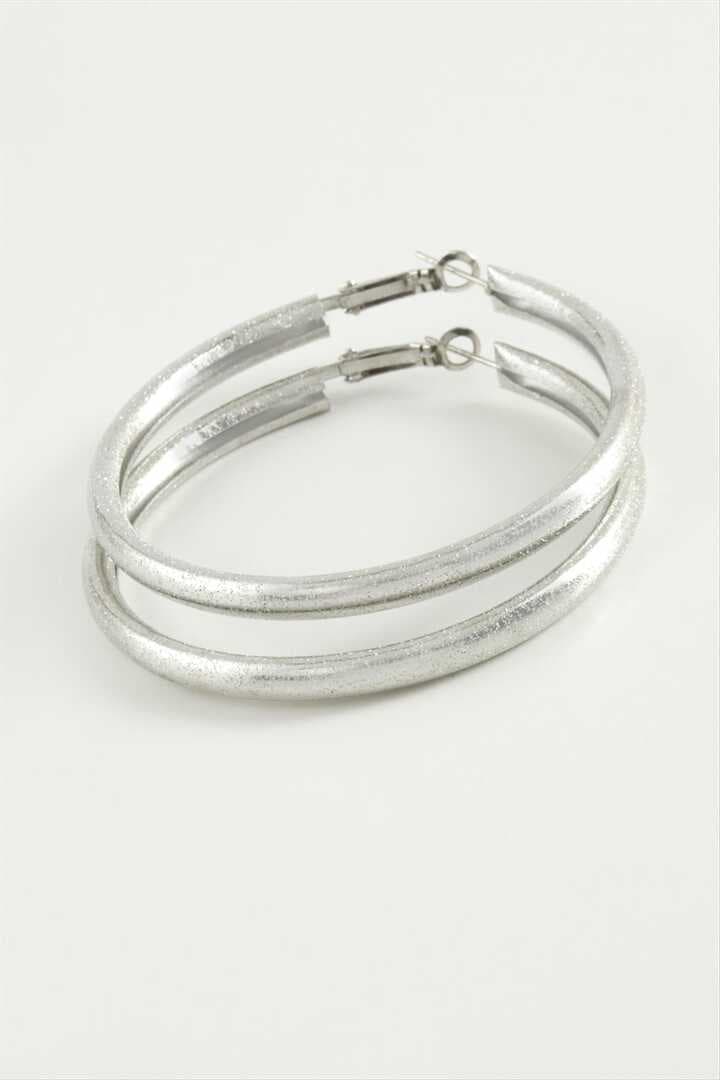 Simli Boru Halka Küpe 4,5 cm