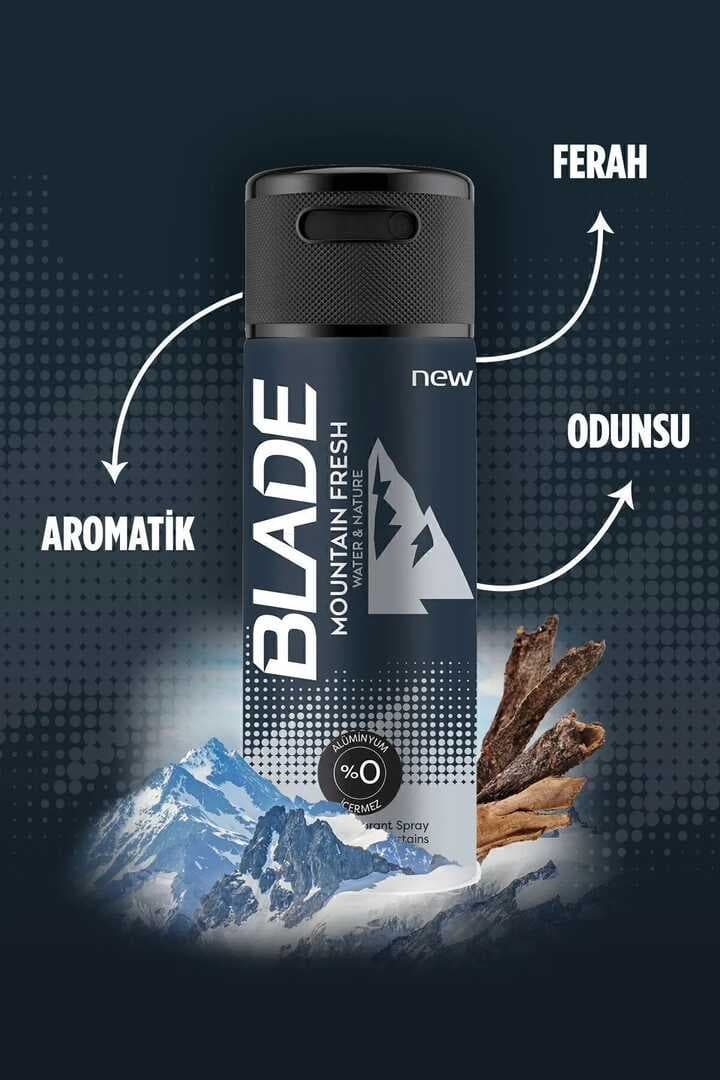 3 Adet Mountain Fresh Erkek Deodorant 150ml Leke Bırakmaz
