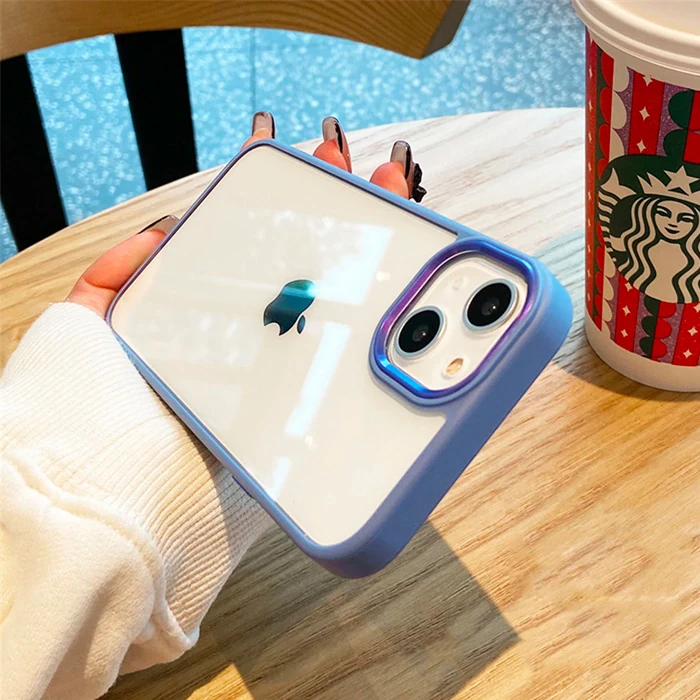 Ally iPhone 13 6.1inç Kılıf Parlak Renkli Çerçeveli Ultra Lüx TPU Silikon Kılıf-(5775)