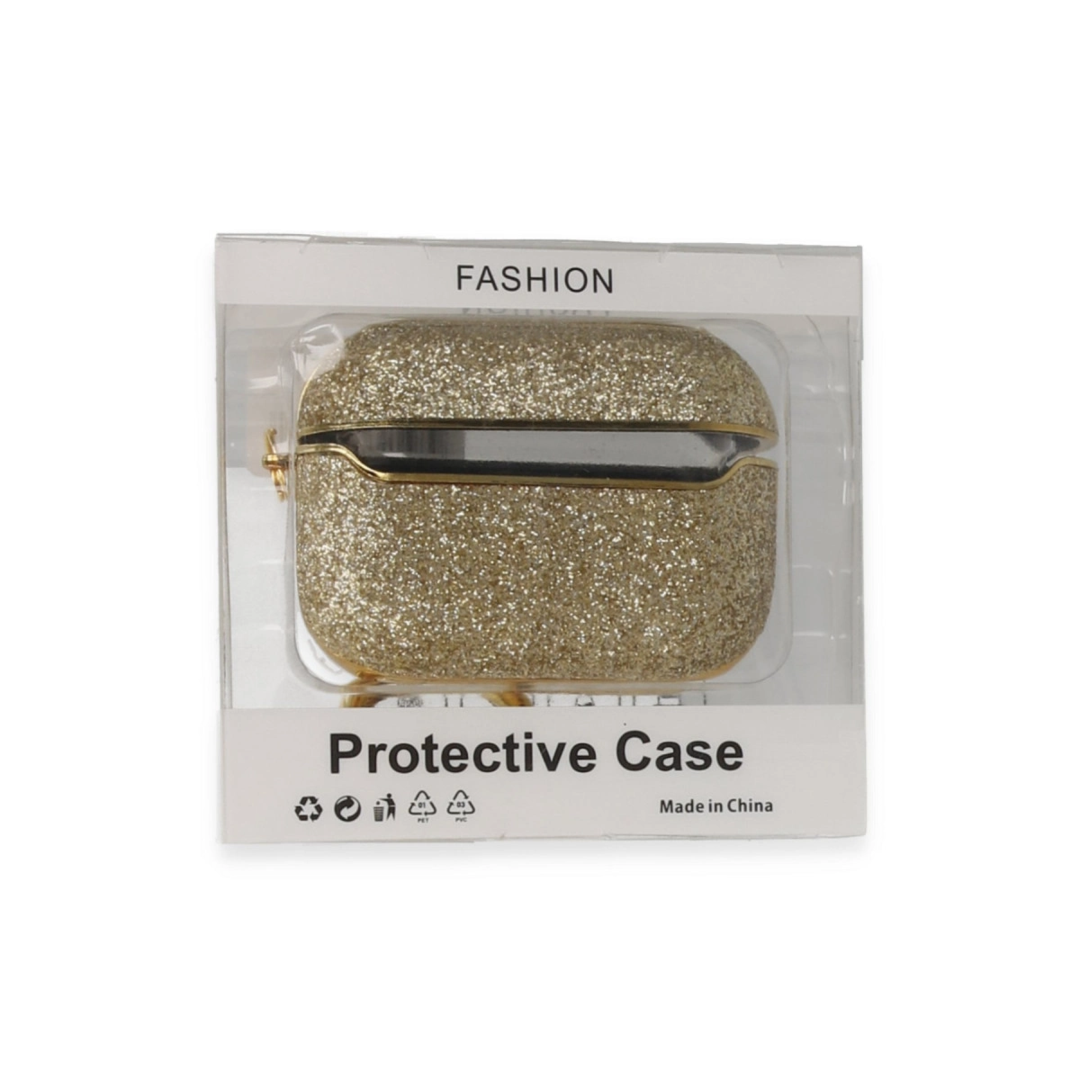 Apple Airpods Pro (1.nesil) Spell Simli Kılıf - Gold