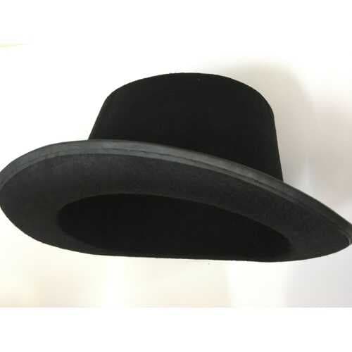 Yetişkinler İçin Siyah Renk Ringmaster Sihirbaz Şapkası Fötr Şapka 15 cm