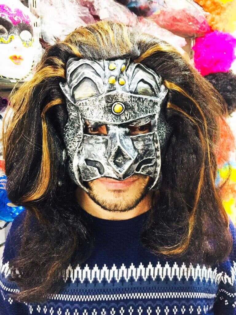 NessiWorld Lateks Savaşçı Maskesi Terminatör Maskesi Saçlı